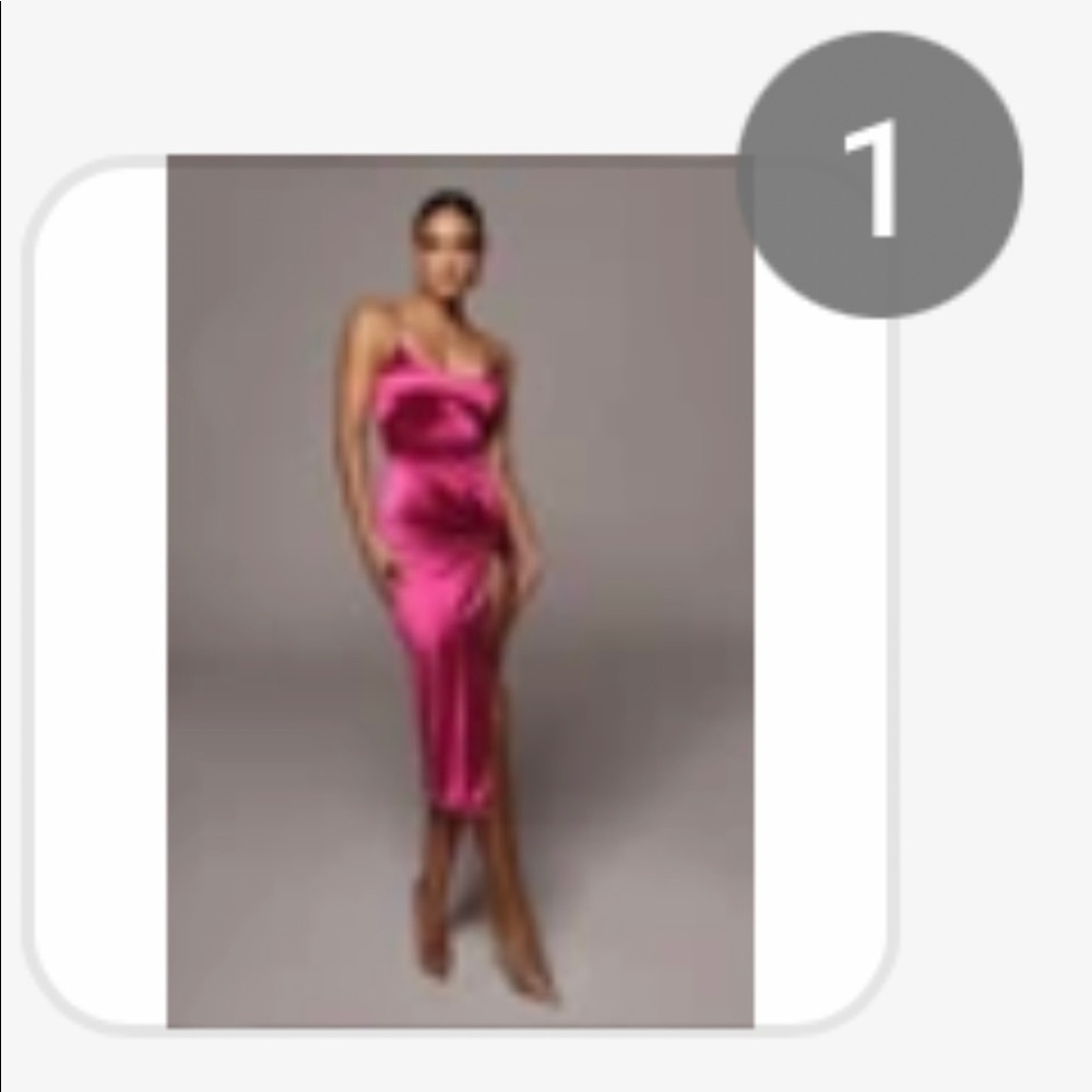 JLUXLABEL Fuschia (pink) satin dress